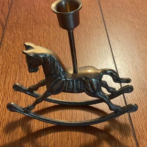 Rocking Horse Candle Holder Brass - Picture 5 of 9